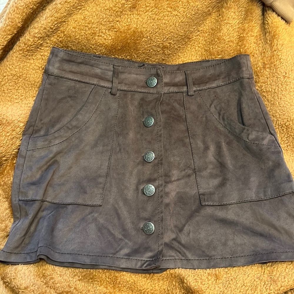 American Eagle Outfitters - Brown Faux Suede Skirt